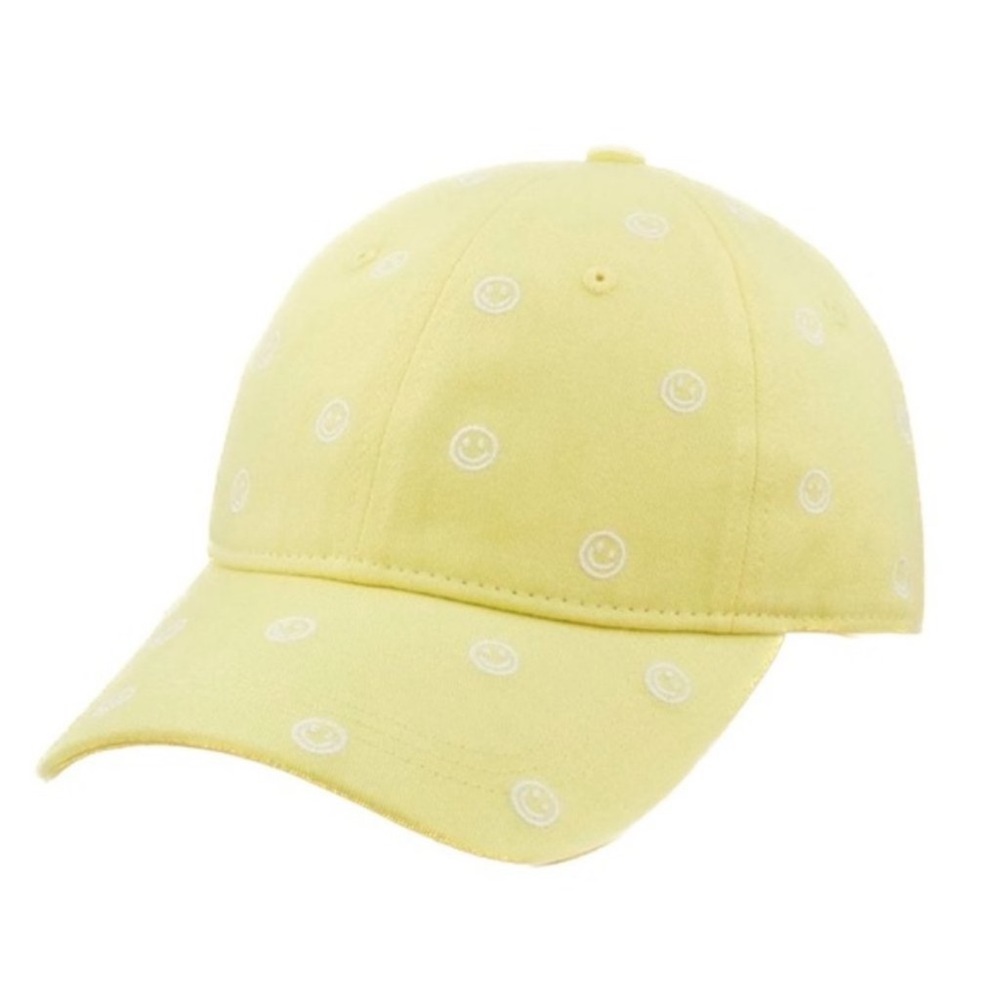 Stoney Clover Lane Yellow White Smiley Face Baseball Cap Hat